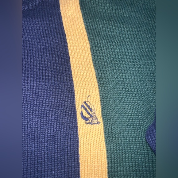 Vintage 90s Nautica Crewneck Sweater Men Size L Colorblock Striped Preppy - Picture 3 of 4